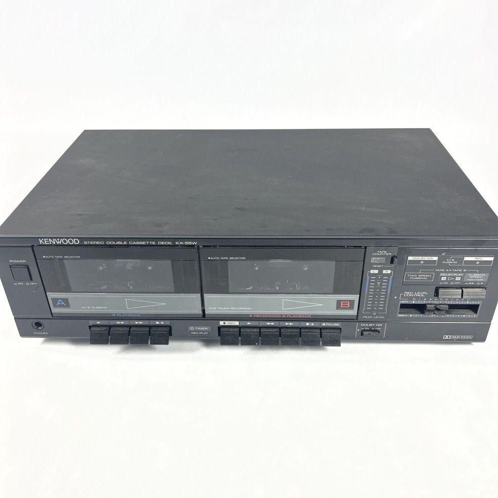 Kenwood KX-55W Stereo Dual Cassette Tape Recorder Player Deck  Parts‎ Or Repair